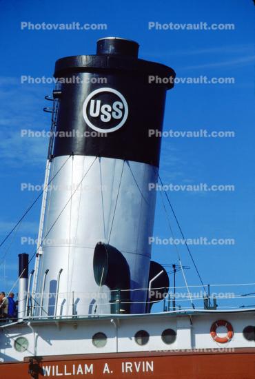 SS William A. Irvin, United States Steel Ship, USS, Smokestack, bulk freighter