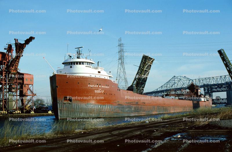 MV Charles M. Beeghly, The Interlake Steamship Co., Self Discharging Cargo Ship, Chicago, April 1997
