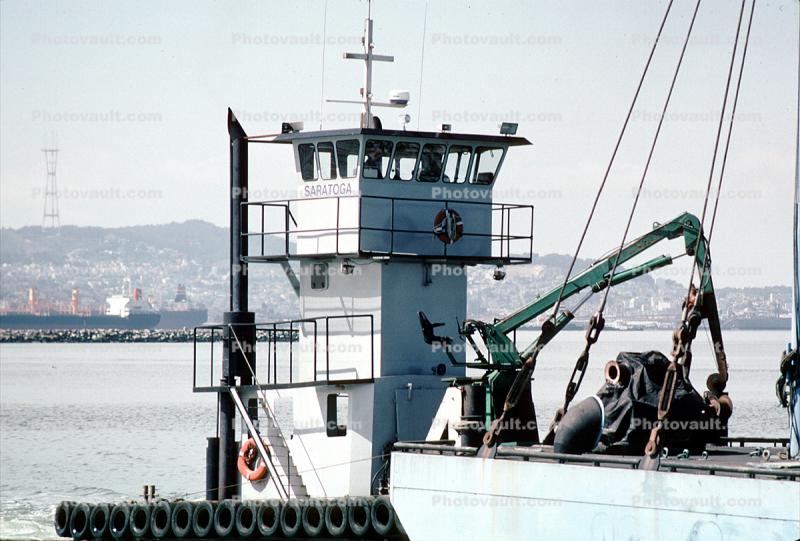 Pusher Tugboat, Raft, Alameda, Crane