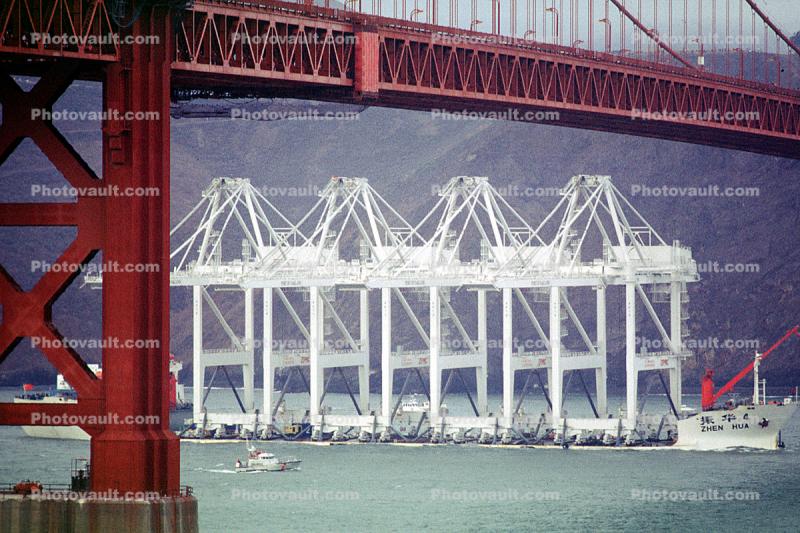 Zhen Hua 4 Heavy Lift Vessel Shipping Large Cranes From China To Oakland Golden Gate Bridge Gantry Cranes Imo Images Photography Stock Pictures Archives Fine Art Prints