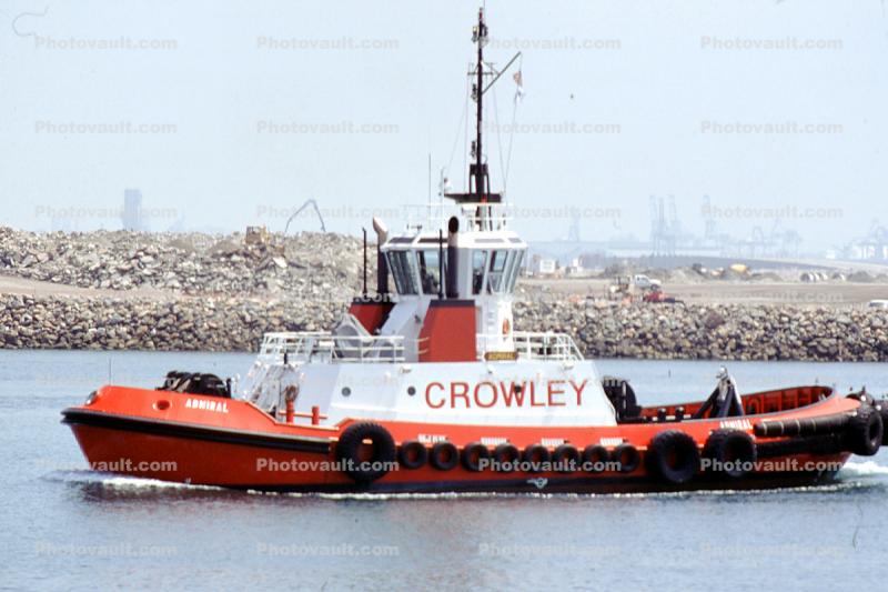 tugboat, Crowley Admiral, Harbor, redboat, redhull, Towing Vessel