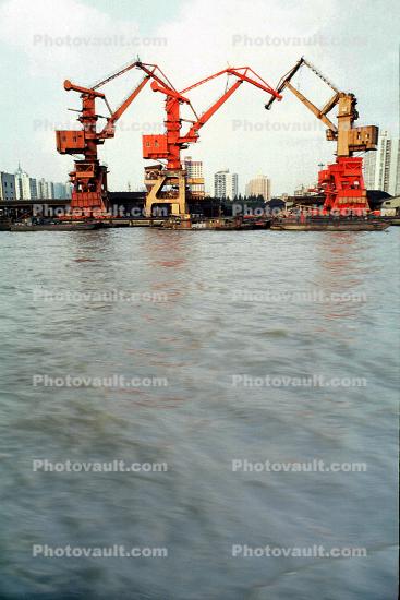 Yangtze River, Shanghai Harbor, Cranes