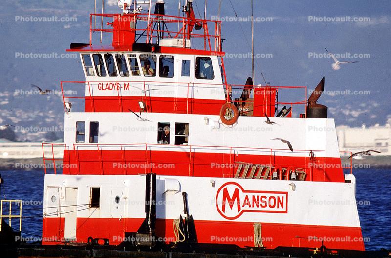 Gladys-M, Manson Pusher Tug, Tugboat, Harbor