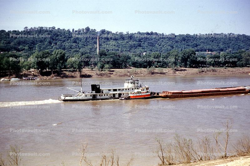 Union Barge Line, Ohio River, 1958, 1950s