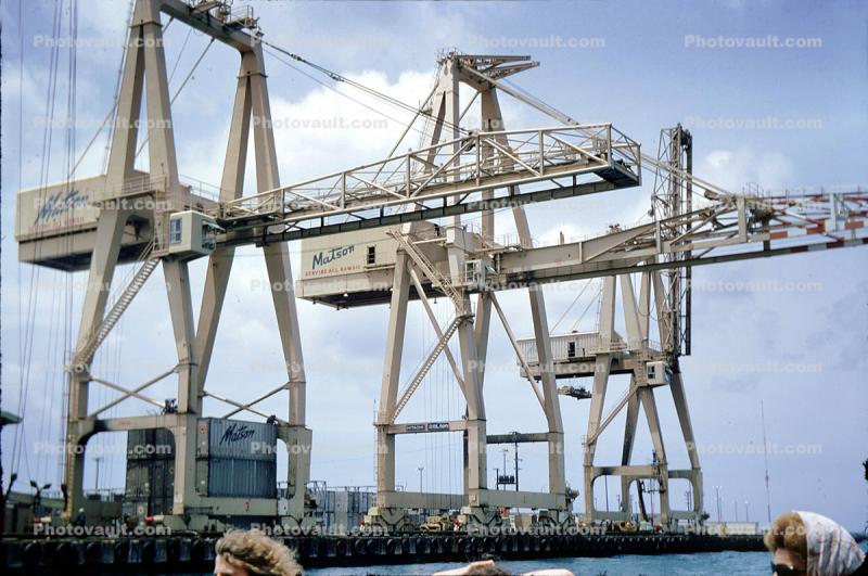 Gantry Cranes, Matson, Honolulu, Dock, 1972, 1970s