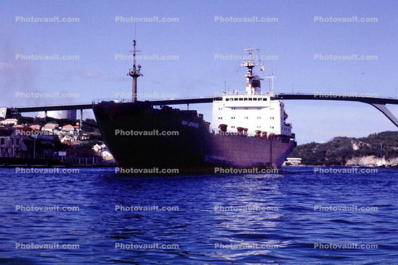 Freight ship, Queen Juliana Bridge, Willemstad, Curacao
