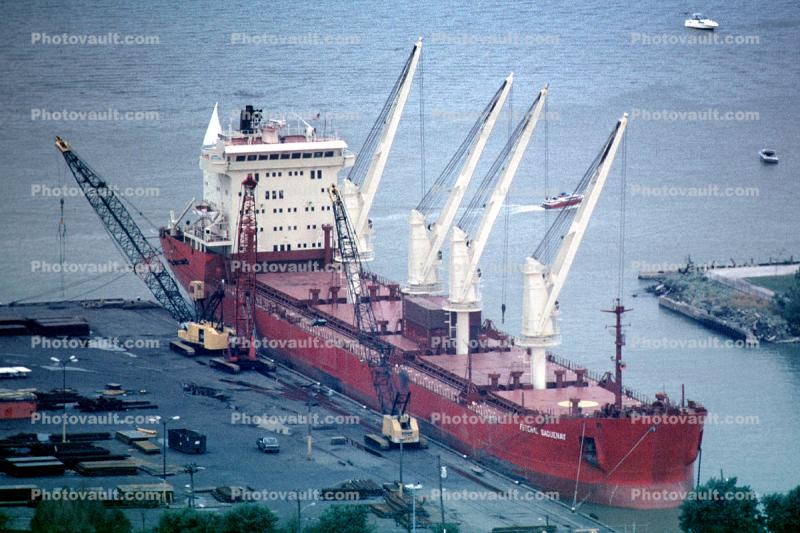 Federal Saguenay, Bulk Carrier, IMO: 9110913, Cranes, Dock, Cleveland, harbor, redboat, redhull