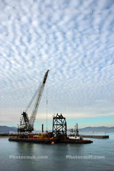 Clamshell Dredge, clouds, the Marina