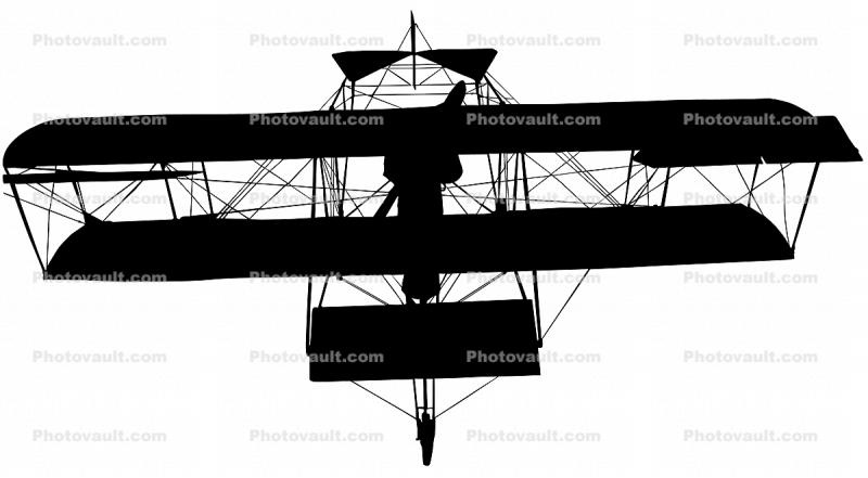 silhouette of the 1911 Curtiss Biplane, shape, logo