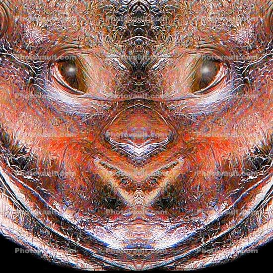 The Smiling Alien Rabbit, face, eyes, mouth, abstract, rabbitface