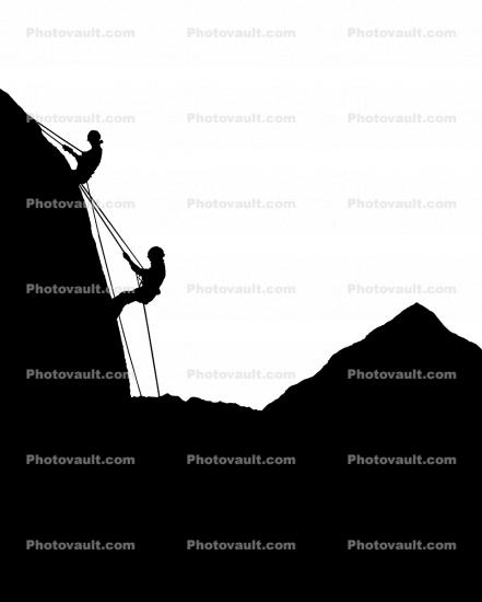 Rock Climbers Silhouette, logo, shape