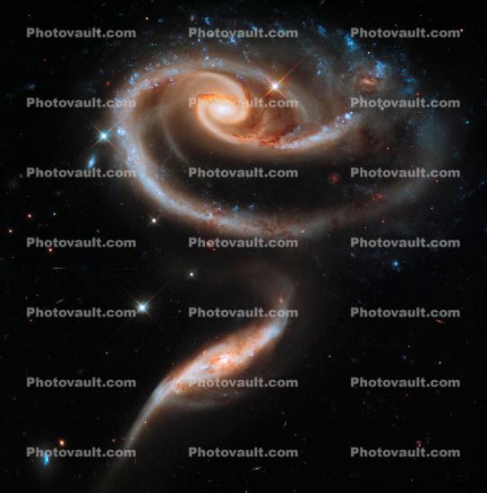 Arp 273, UGC 1813, Rose of Galaxies, Spiral Galaxy