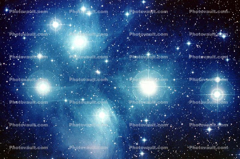 M45, Pleidies, Pleiades star cluster, Seven Sisters, (Messier 45, M45)