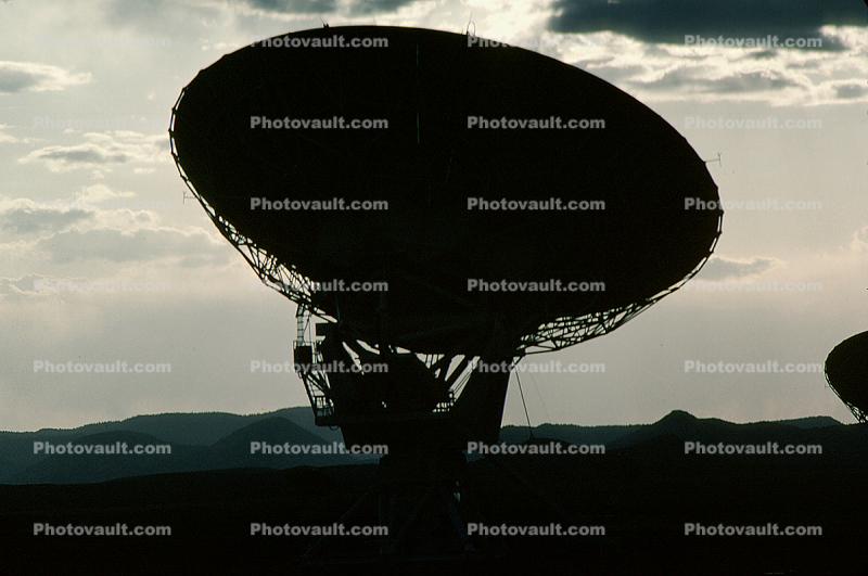 Radio Dish Antenna and Mountains at VLA