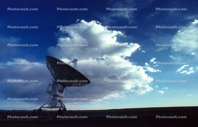 Radio Dish Antenna with Clouds, VLA
