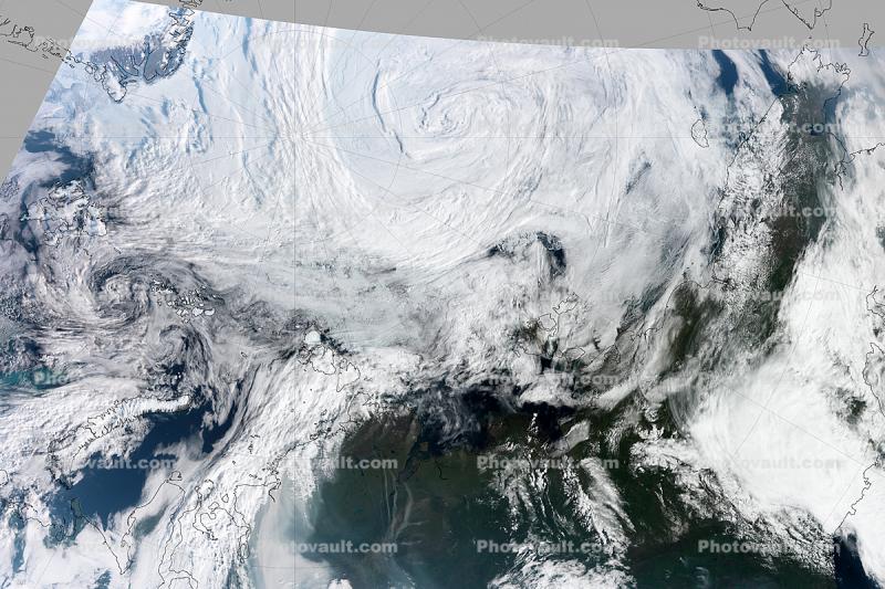 cyclone over the Arctic in early August 2012
