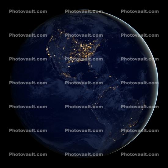Nighttime over the Americas, Earth from Space, The Thin Blue Line, of our Atmosphere