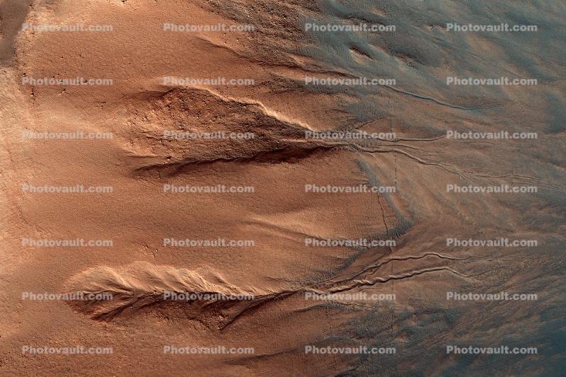 Contrasting Colors of Crater Dunes and Gullies on Mars