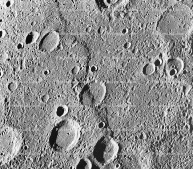 Santa Maria Rupes, craters, Mercury