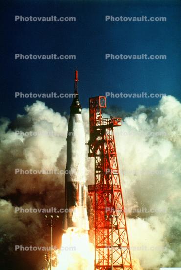 Atlas, Mercury, Rocket Taking-off, Launch Pad, Launching, Launch, spacecraft