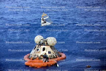 Apollo Capsule after Splashdown, Atlantic Ocean, Apollo Thirteen