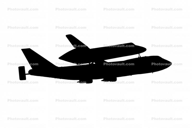 Space Shuttle and Carrier silhouette, shape, logo
