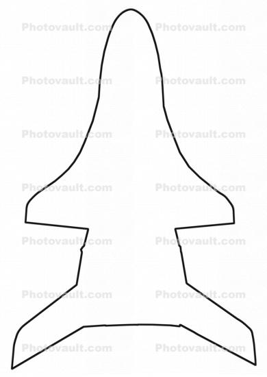 Boeing X-37B outline, line drawing, shape