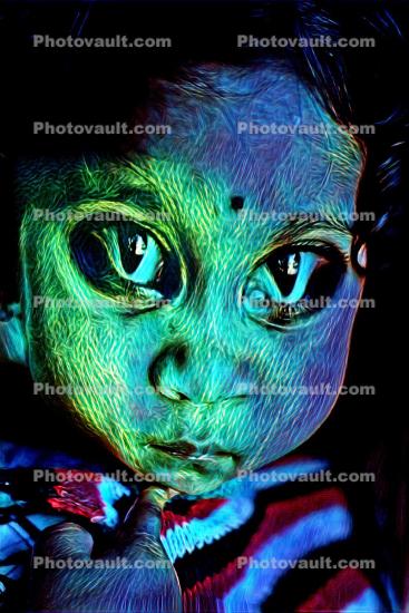 Alien Baby Face, Little Green Man from Mars