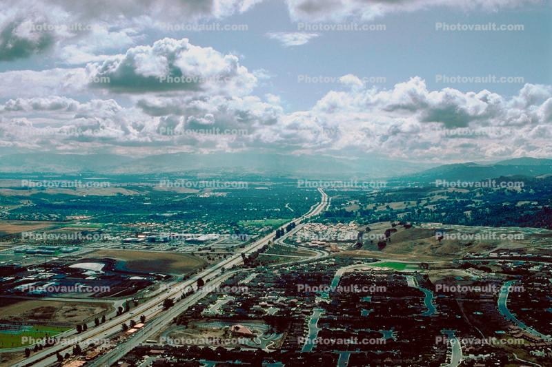 Interstate Highway I-680, Clouds, Suburbia