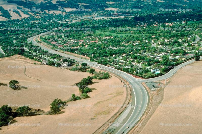 S-Turn, S-Curve, Valley, hills, homes, Danville