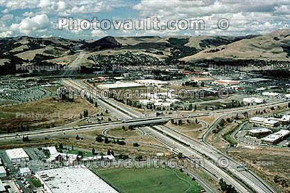 Cloverleaf Interchange, overpass, underpass, freeway, highway, Interstate Highway I-680, I-580