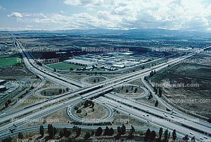 Cloverleaf Interchange, overpass, underpass, freeway, highway, Interstate Highway I-680, I-580, 1 October 1983