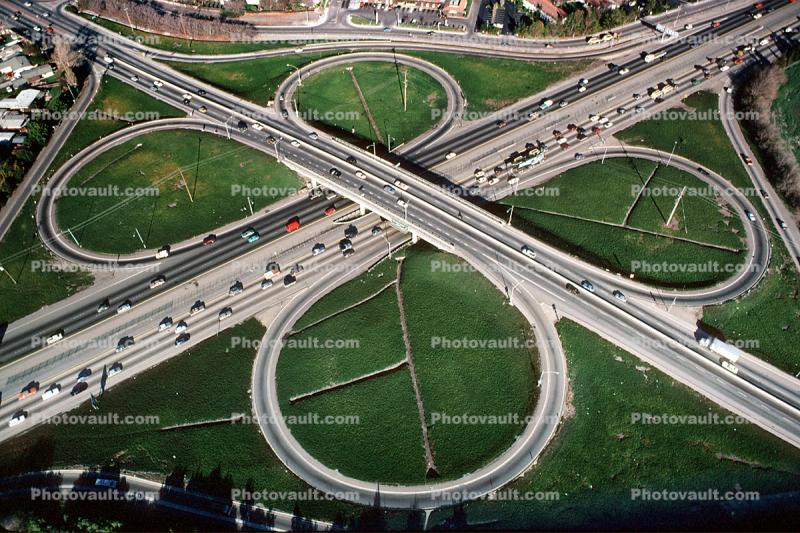 Cloverleaf Interchange, overpass, underpass, freeway, Highway 101, Four-way Interchange