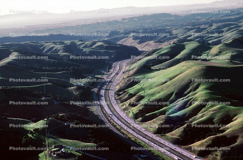 Interstate Highway I-580, hills, mountains