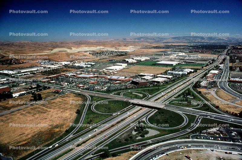 Cloverleaf Interchange, overpass, underpass, intersection, freeway, highway, symmetry, exit, Interstate Highway I-680, Four-way Interchange