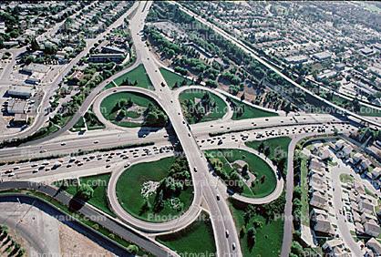 Cloverleaf Interchange, overpass, underpass, intersection, freeway, highway, symmetry, exit, Four-way Interchange, Interstate Highway I-680