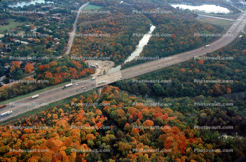Forest, Highway, Woodlands, Deciduous Trees, Chicago, autumn