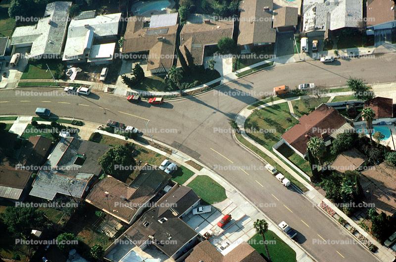 Y intersection, street, Costa Mesa, California