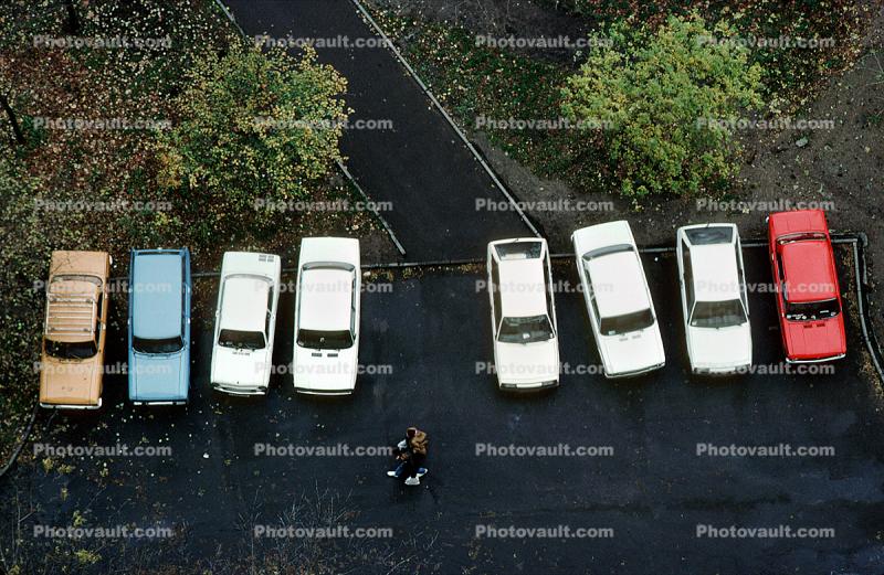 Parking Lot, parked cars, stalls, automobile, sedan, Moscow