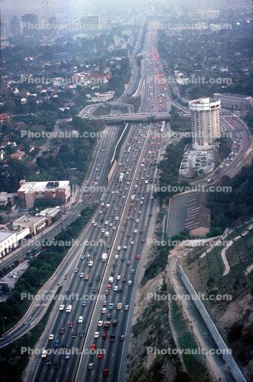 Interstate Highway I-405, cars, traffic, freeway, buildings
