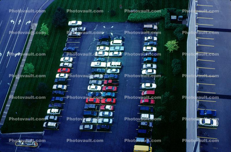 Parking Lot, arrows, parked cars, stalls, automobile, sedan, Kansas City