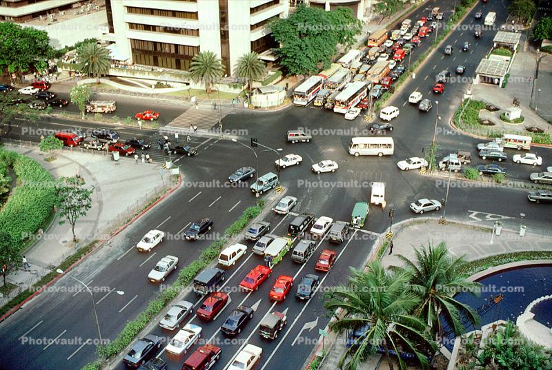 Manila, Downtown Intersection, cars, traffic