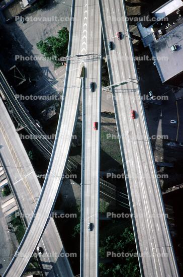Wye Split, cars, freeway, Cincinnati, Ohio