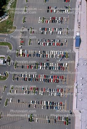 parked cars, stalls, sedan, warehouse roof, Parking Lot, shopping center, Cincinnati