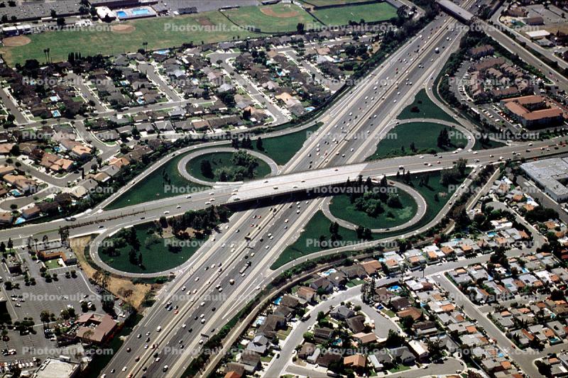 Freeway, Highway, Cloverleaf, Ribbon, Orange County, California
