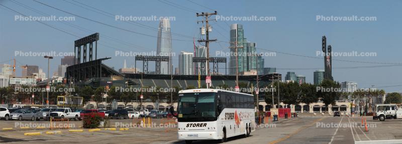 5005, Storer Bus, SF Giants Stadium, Salesforce Tower, skyline, panorama