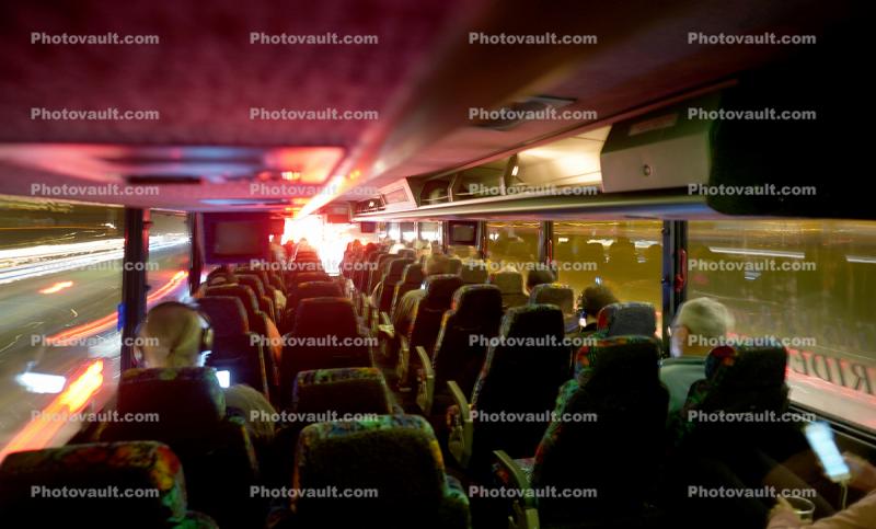 Bus Interior at Night