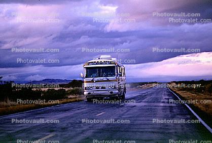 north of Alamogordo, bus head-on, General Motors Bus