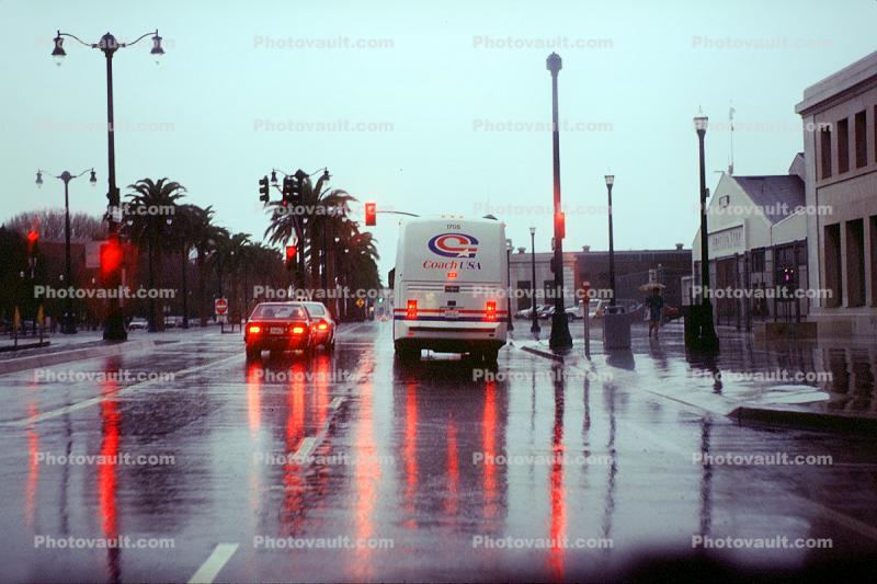 Rain, Traffic Signal Light, Car, Automobile, Vehicle, Stop Light