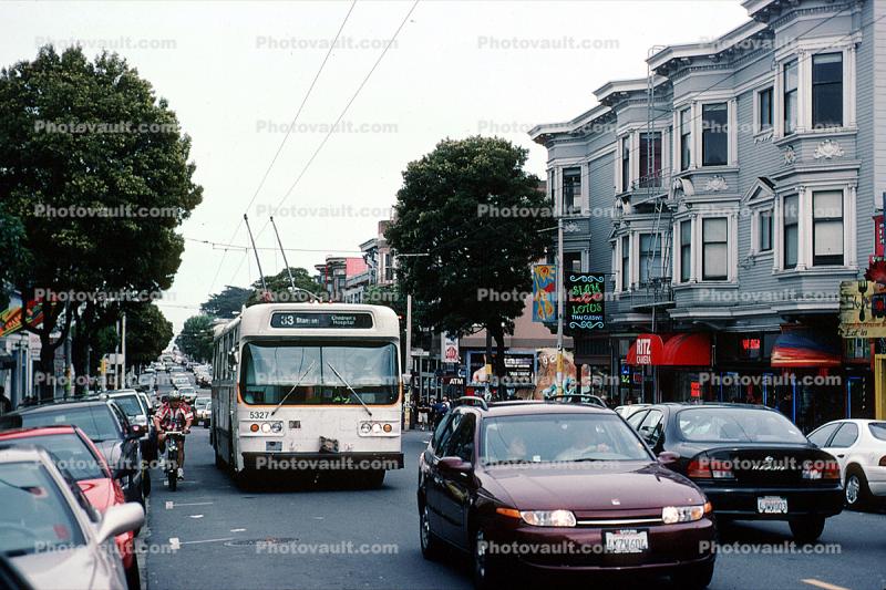 Haight Street, Car, Automobile, Vehicle, Trolleybus